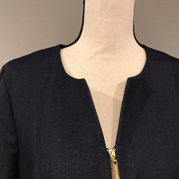 Zip up jean style blazer - Picture 3 of 8